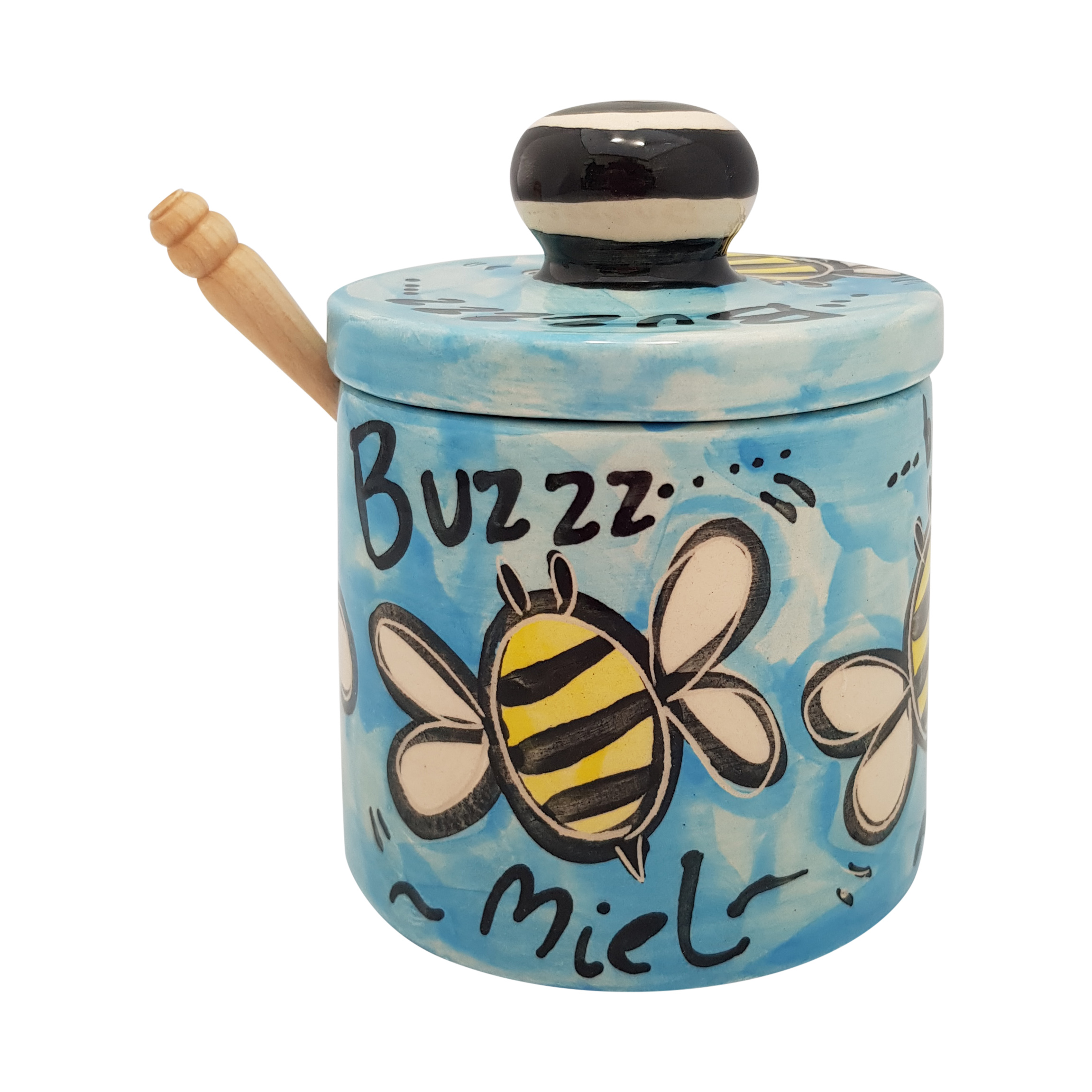 Honey pot with wooden drizzler - Image 4
