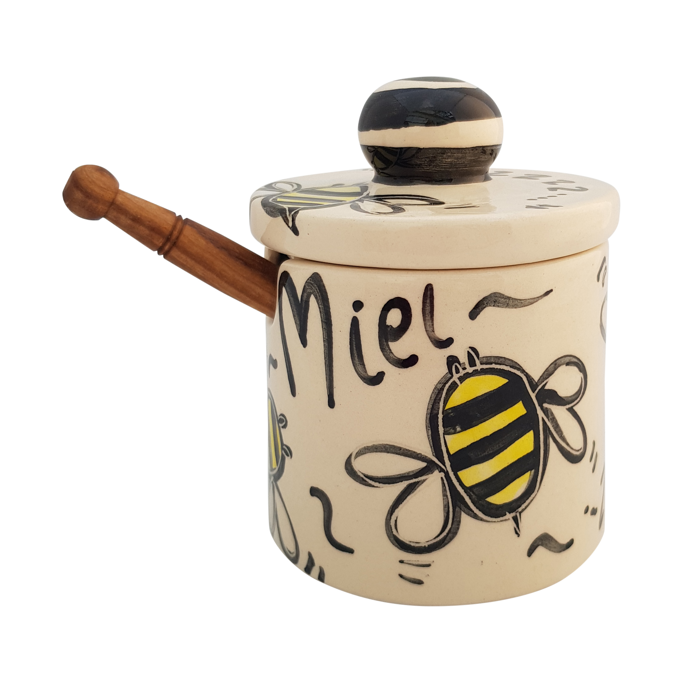 Honey pot with wooden drizzler - Image 2
