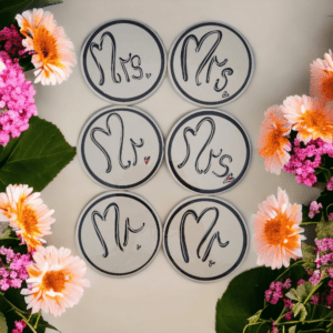 Mr and Mrs/Mr and Mr/Mrs and Mrs ceramic coasters